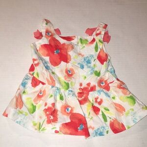 Janie And Jack Floral Print Sleeveless Toddler Girl Dress | Size 2T